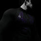 Breathedivinity Compression Shirt Short Sleeve tops Muscle GYM Fitness Mock Neck in Black Wolves Club Y2K