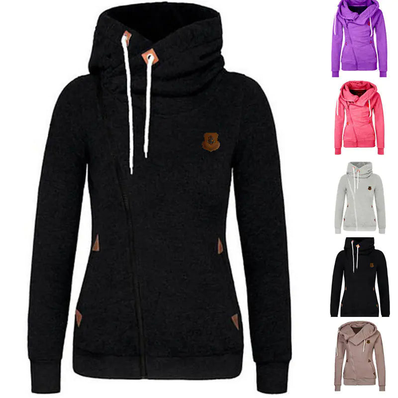 Hooded Cardigan with Side Zipper for Activewear