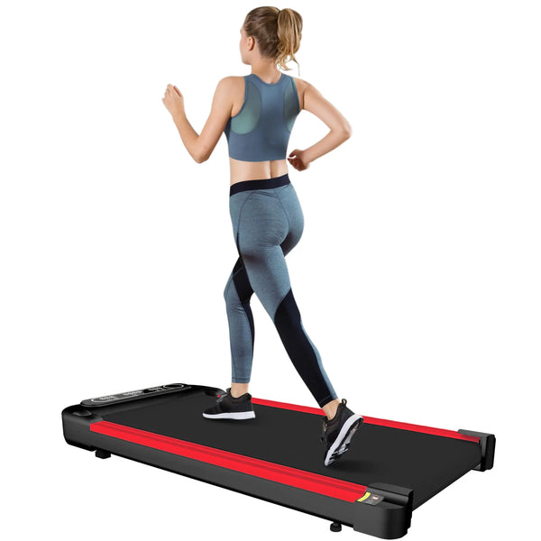 KONDAFILA Walking Pad Treadmill Under Desk Treadmill Quiet 2 in 1 Portable Walking Treadmil Compact Walking Pad for Home Office with Wheel & Remote Control 37.8 x 18.9 x 3.74 Red