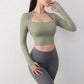 Yoga Fitness Activewear Faux Two-Piece Tops