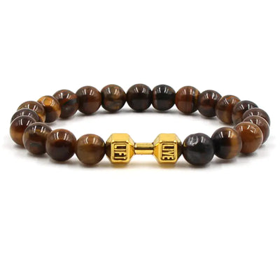 Three-Color Tigereye Sports Dumbbell Bracelet