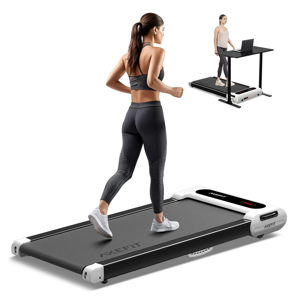 AXEFIT 2-in-1 Quiet Desk Treadmill with LED