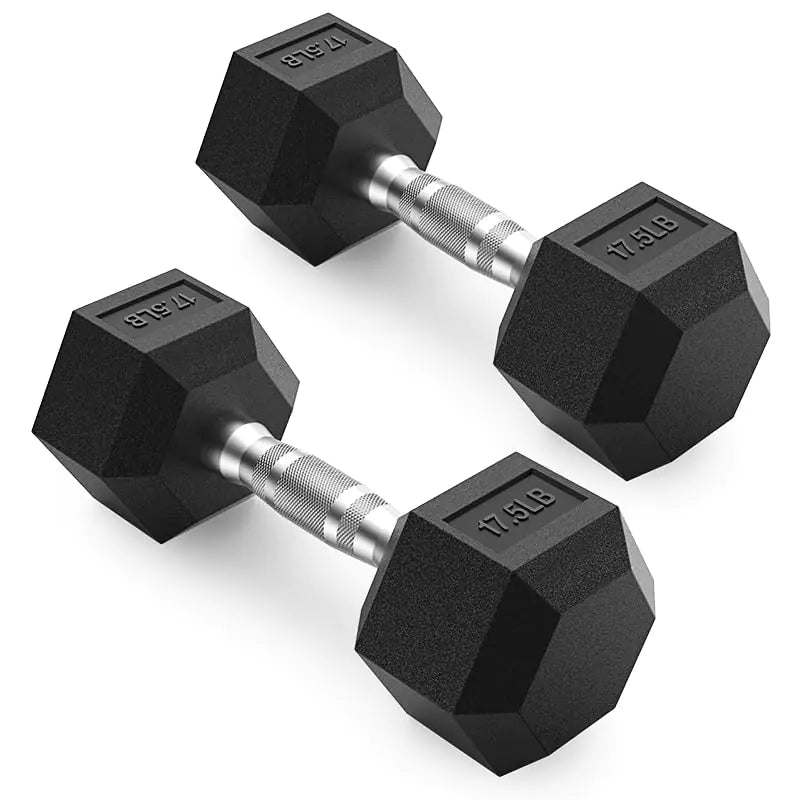 FlexiGrip 17.5LB Rubber Hex Dumbbells