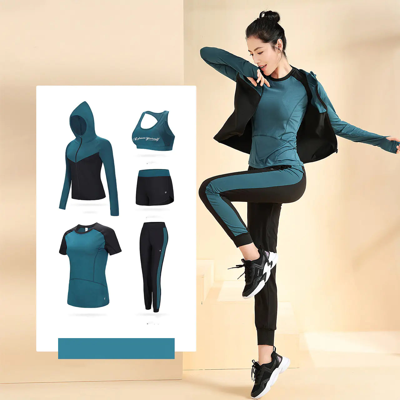 Camel Summer Yoga Suit Set for Women - Stylish Activewear