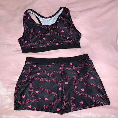 Summer Fashion Digital Print Activewear Set (Two Pieces)