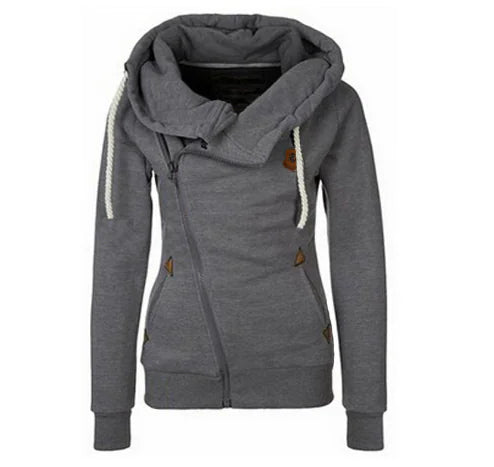 Hooded Cardigan with Side Zipper for Activewear