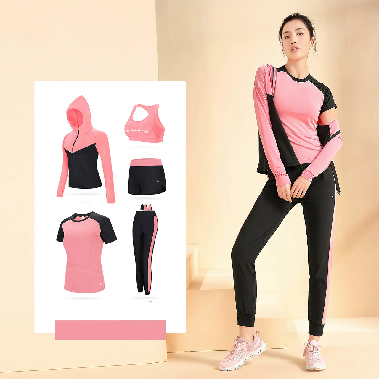Camel Summer Yoga Suit Set for Women - Stylish Activewear