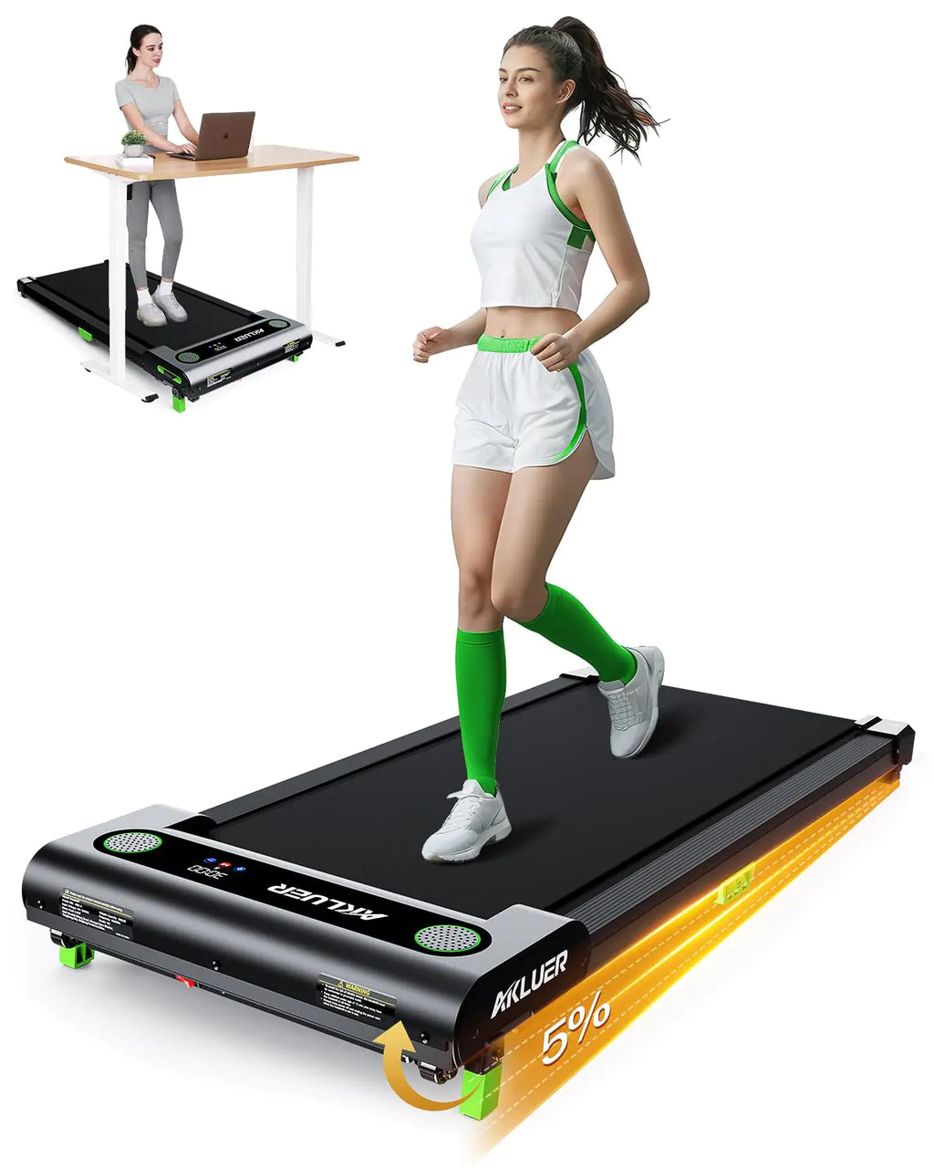 Akluer Incline Home Treadmill 2.5 HP with LED
