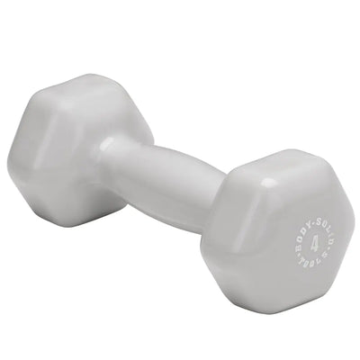 Body-Solid Vinyl Grip Dumbbells 4lbs - Light Gray