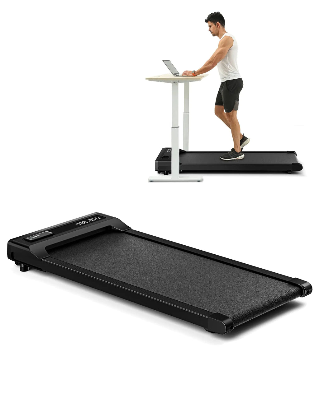 DeskFit Treadmill: 2-in-1 Walking and Jogging with LED