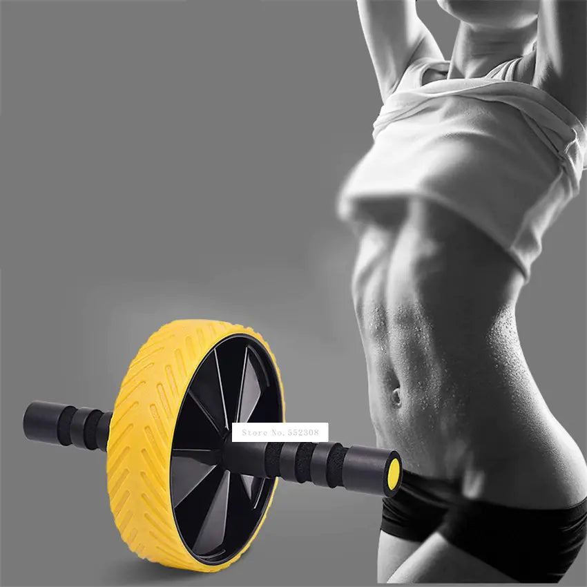 Ab Power Roller with Foam Handle for Indoor Fitness