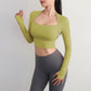 Yoga Fitness Activewear Faux Two-Piece Tops