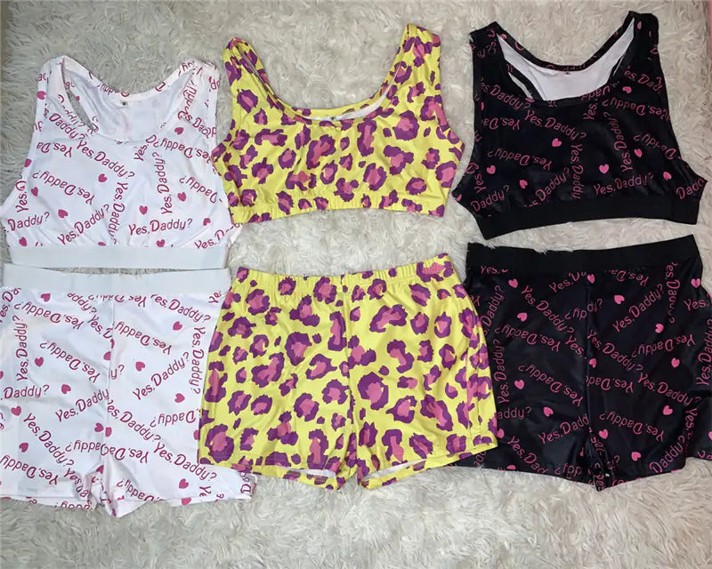 Summer Fashion Digital Print Activewear Set (Two Pieces)