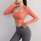 Yoga Fitness Activewear Faux Two-Piece Tops