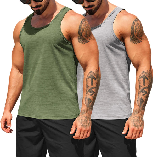 COOFANDY Men's Dual Pack Breathable Gym Tank Tops
