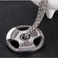 Steering Wheel Necklace with Barbell Dumbbell Pendant