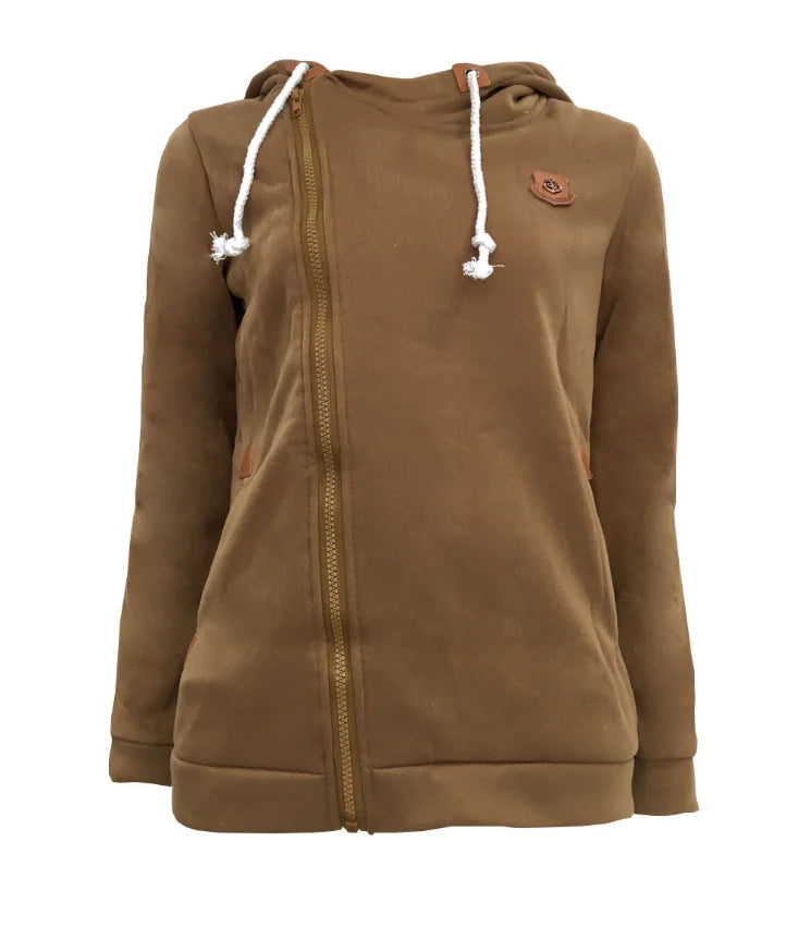 Hooded Cardigan with Side Zipper for Activewear