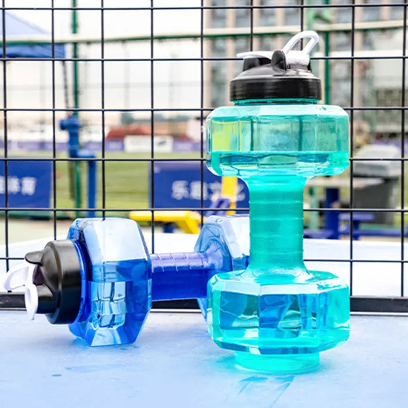 Dumbbell Shaped Water Bottle for Fitness and Outdoor Use