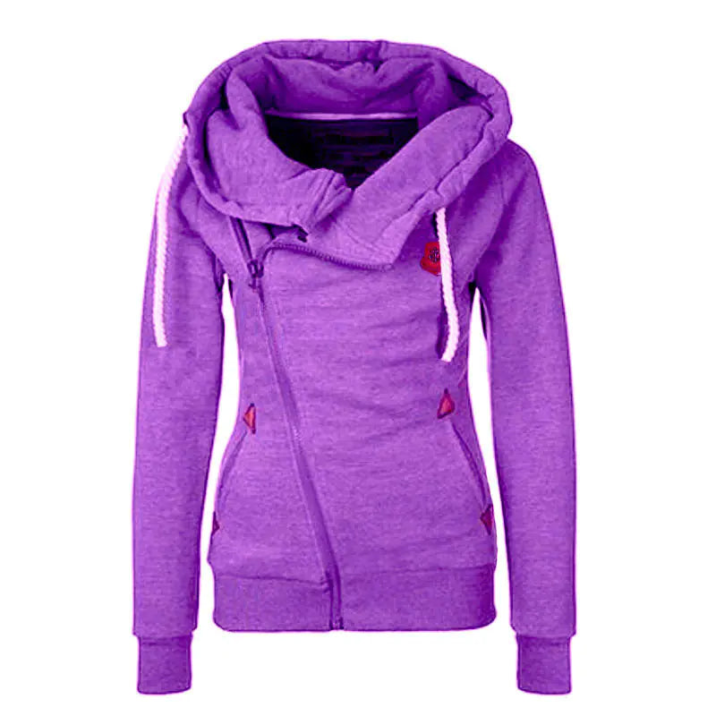 Hooded Cardigan with Side Zipper for Activewear